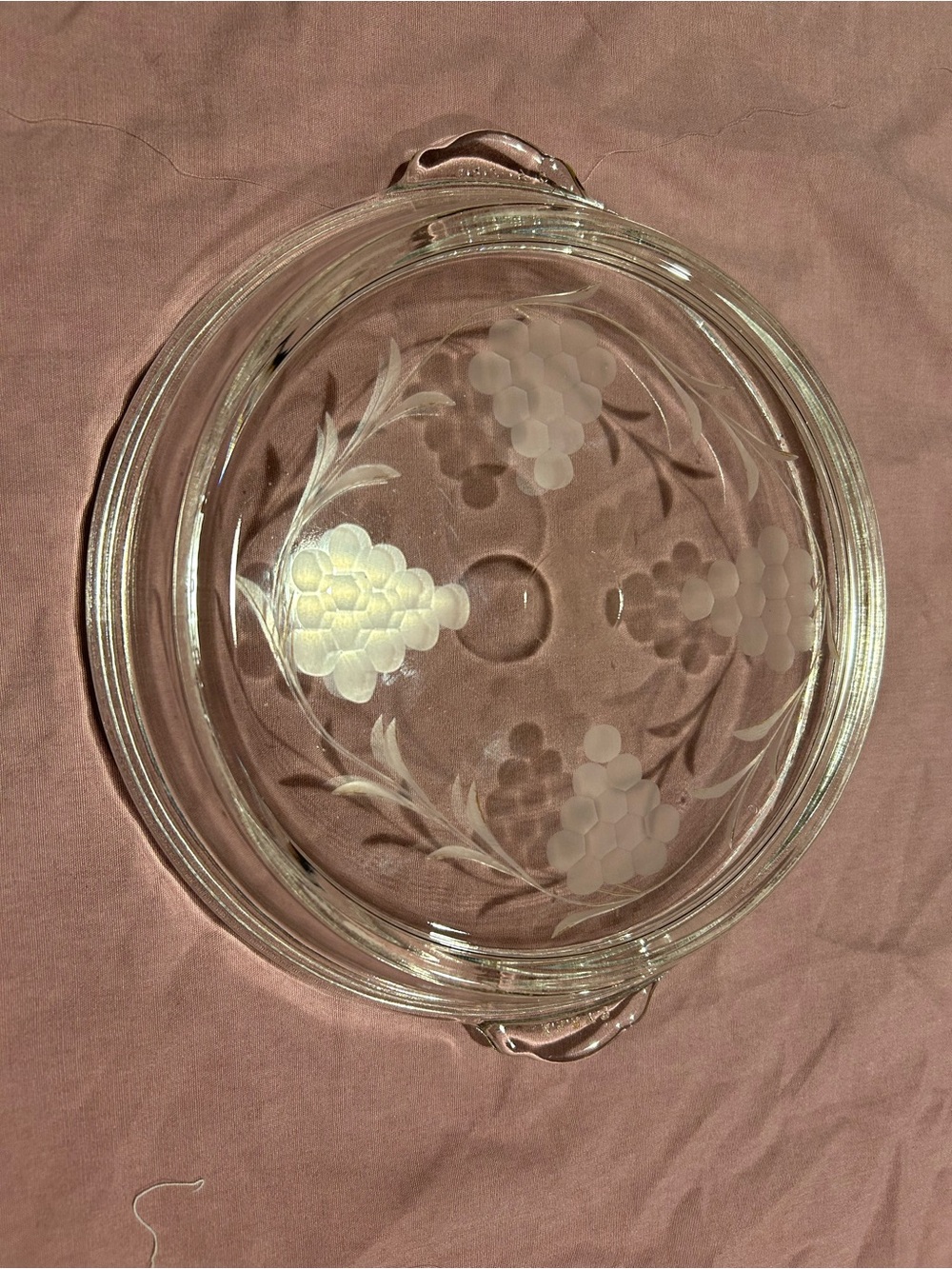 Pyrex #683-A Etched Frosted Glass Vintage Lid Fits #023 Round 1.5Qt Casserole